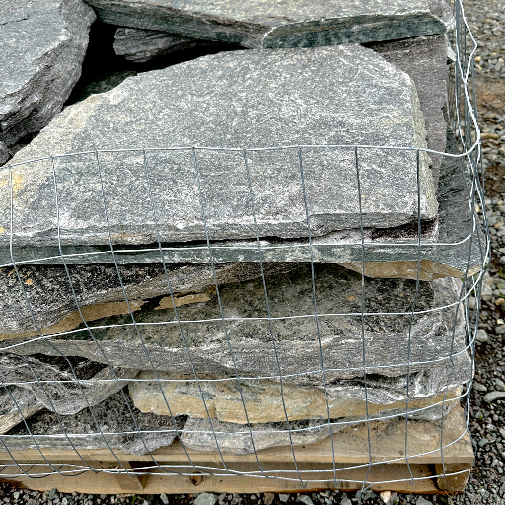 Grey Sparkle Flagstone 2000 Pound Pallet Lots of Plants